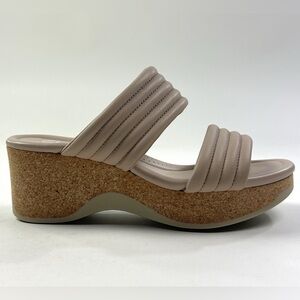 Clarks Chelseah Path Sand Brown Leather Womens Wedge Sandals Comfort 26177068